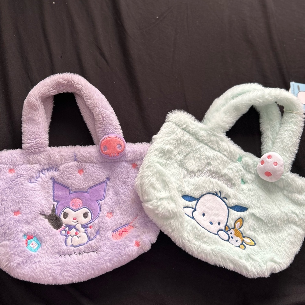 Sanrio Plush Tote Bundle Pochacco and Kuromi